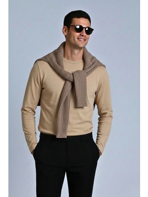 Guaraz Erkek Relax Fit Rahat Kesim %100 Pamuk Uzun Kollu Bisiklet Yaka Basic Tişört