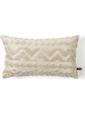 Bohem Özel Tasarım Punch Panç Desen Dikdörtgen Dekoratif Kırlent Kılıfı Letta Natural