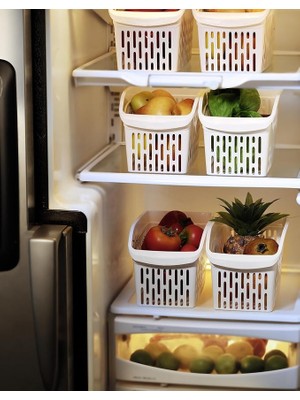 Sepeti Dolap Içi Düzenleyici Sepet Organizer Beyaz 4 Adet 30X16X17