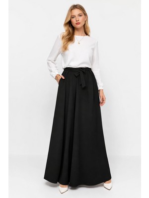 Keten Yazlık Günlük Kemerli Kadın Pantolon Şalvar