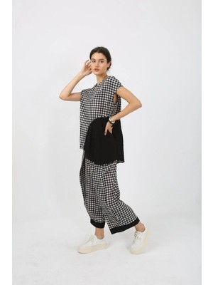 Des Concept Pötikare Desenli Asimetrik Kesim Bisiklet Yaka Bluz