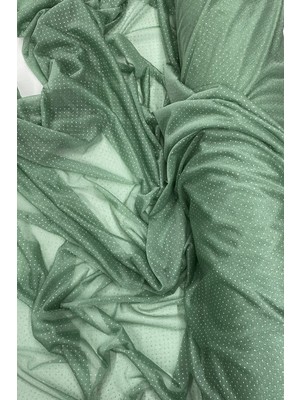Aydogan's Yağmur Damlası Simli Abiye Elbise Şallık Tül Kumaş Mint Yeşil 75