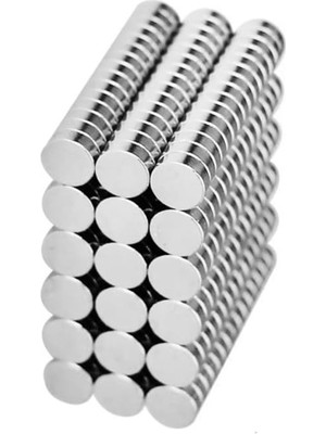 Adet 6x2 mm Yuvarlak Güçlü Neodyum Mıknatıs (Çap 6 mm Kalınlık 2 Mm)