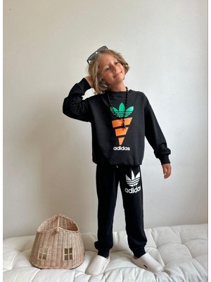 Wikiboom Siyah Havuç Baskılı Alt Üst Takım