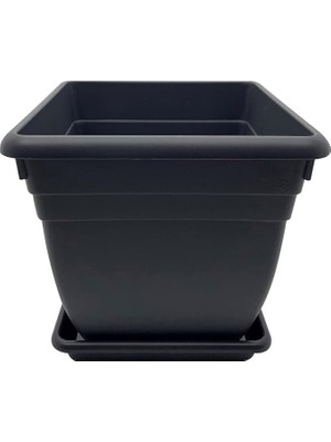 Kare Saksı Siyah Renk 18 Litre