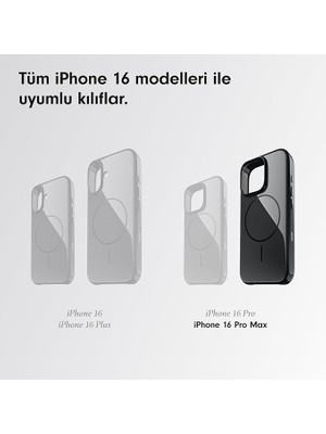 iPhone 16 Pro Max Kılıf - Magsafe, Çizilmeye Dayanıklı Koruyucu Kılıf, Ince Form, Mikrofiber Kaplama - Gece Siyahı