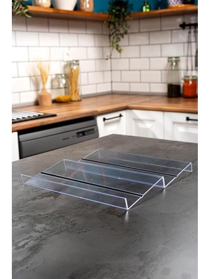 Adet Kaydırmaz Pedli Şeffaf Stand Baharatlık Standı Çekmece Içi Düzenleyici Mhydkplx2