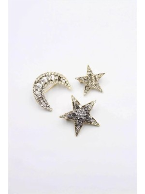 Aydogan's 3'lü Ay Yıldız Broş - Altın