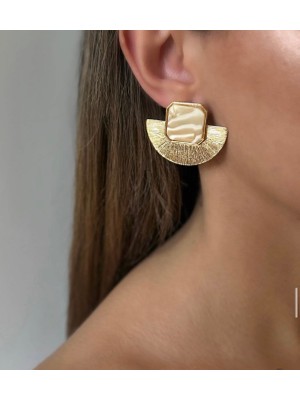 Marem Yelpaze Marka Model Çelik Küpe