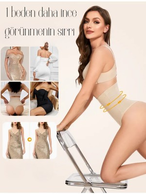 Ixoman Kadın Iz Yapmaz Lazer Kesim String Bel Korsesi Göbek Sıkılaştırıcı 2 Beden Küçülten Korse