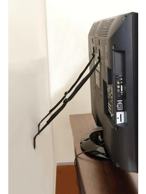 LED Tv Askısı Dolap Gardırop Büfe Kitaplık Sabitleme Bebek Çoçuk Kedi Köpek Koruma Deprem Güvenlik Kemeri (1 Takım 2 Kemer)