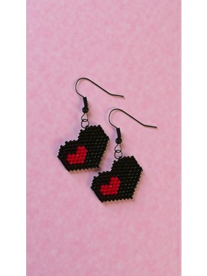 Seard Miyuki Boncuk El Yapımı Kalp Küpe 1