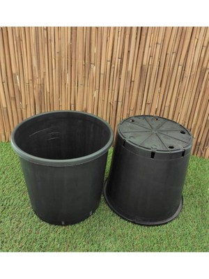 Üretim Saksısı 5 Adet 11,5 Lt 24X24 cm Plastik Saksı Siyah Üretim Saksı Bitki Saksısı