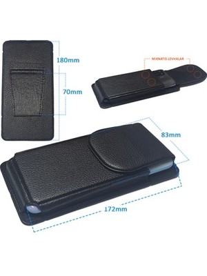 Trendpix Dikey Kapaklı Mıknatıslı 17 cm Kemere Takılan Suni Deri Telefon Kılıfı (17×8 Cm) MSK02