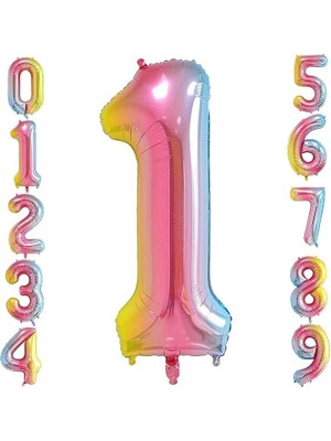 Gitti 1 Rakam 32 Inc 80 cm Gokkusagı Folyo Balon