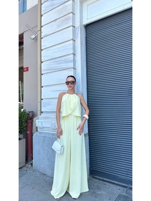 Büşra Ayhan Askılı Salaş Takım Sarı - M
