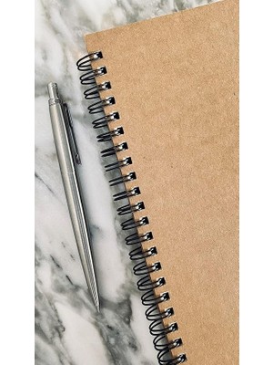 Tanıtım Spiralli Notebook, Kraft Kapaklı, A5 Boyutunda (15X21 Cm), 100 Yaprak (Çizgisiz)