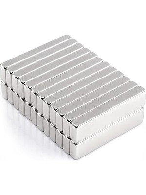Magneteksan Neodyum Dikdörtgen Süper Güçlü Mıknatıs 40X10X5 mm (4'lü Set)