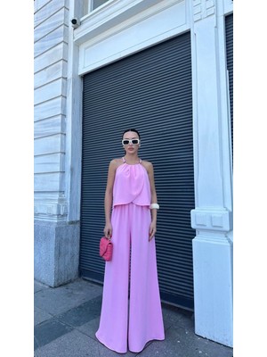 Büşra Ayhan Askılı Salaş Takım Pembe - S
