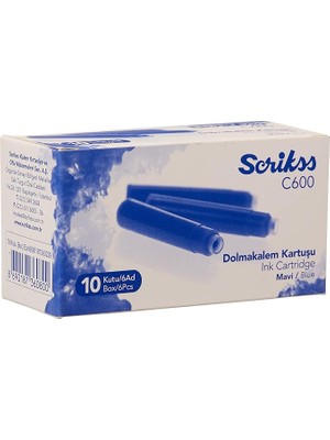 Kartuş Dolma Kalem Kartuşu 6'lı Blister 10'lu Paket Mavi