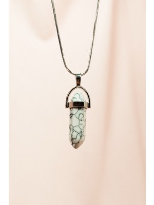 Aydogan's Havlit Doğal Taşı Zincirli El Yapımı Tasarımlı Kolye Uç: 3,5 cm Zincir: 20 cm Kutulu