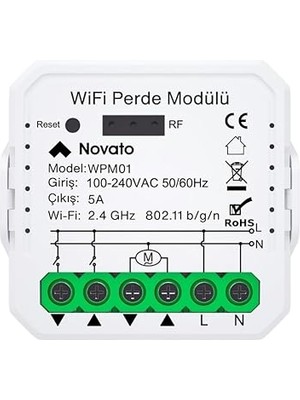 Mini Wifi Akıllı Perde Panjur Kontrol Rölesi (Tuya, Smart Life, Google Home, Amazon Alexa, Home Assistant Destekli) Yüzdesel Kontrol ve Kalibrasyon Özellikli