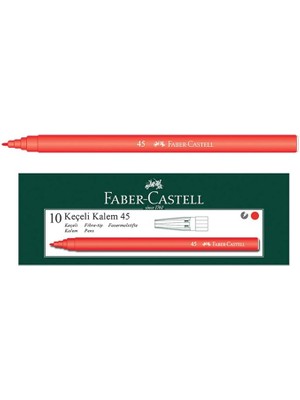 Iğne Uçlu Keçeli Kalem Seti, 10’lu, Kırmızı Renk, Havalandırmalı Kapak, Kağıt ve Karton Yüzeyler Için Uygun