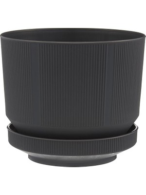 S282 Lüks Saksı Dekoratif Saksı, Antrasit, 18.5cm, 3.3 Litre