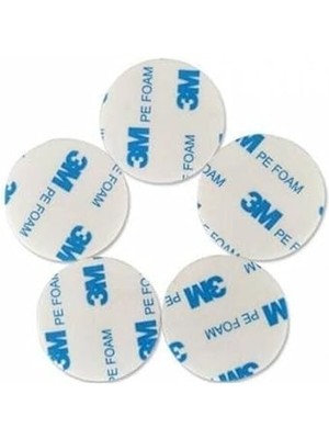 Magnet 50 Adet 3m Köpüklü, Çift Taraflı Bant, Yuvarlak Kesimli, Çok Güçlü, (Çap: 20 Mm)