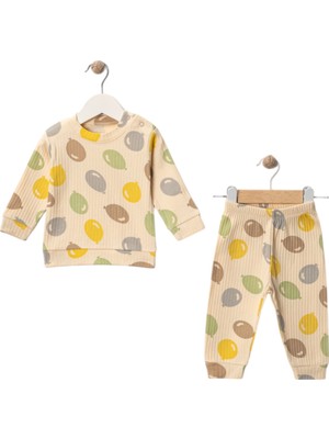 Sevilla Kız Bebek Takım Balon Desenli Omuzdan Çıtçıtlı Üst Alt