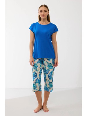 Ang Butik Anıl 11702  Kadın T-Shirt ve Pantalon Takım