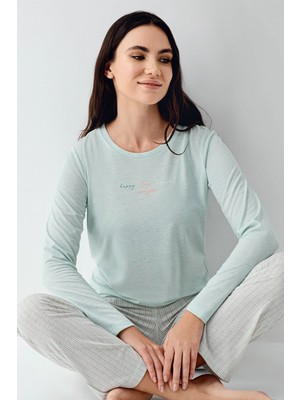 Ang Butik Pierre Cardin 9050-S Kadın Uzun Kol Pijama Takım