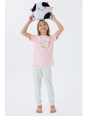 Ang Butik Arnetta 3571-2 Kız Çocuk Kısa Kol Pijama Takımı