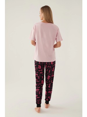 Ang Butik Barbie L1704-S Kadın Kısa Kol Pijama Takımı