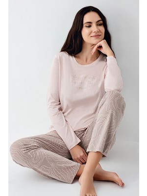 Ang Butik Pierre Cardin 9096-S Kadın Uzun Kol Pijama Takım