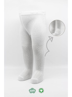 Vera Vtc Tekli Zikzak Kabartma Penye Külotlu Çorap BS50108 Beyaz 965874