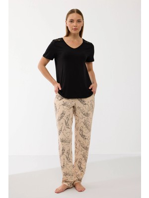 Ang Butik Anıl 11650 Kadın T-Shirt ve Pantalon Takım