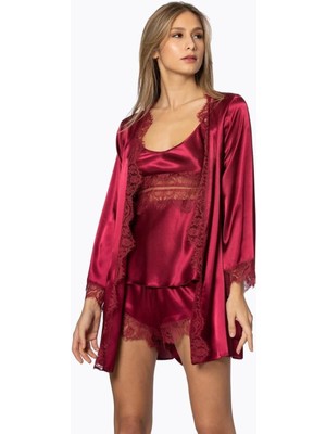 Ang Butik Pierre Cardin 2490 Bayan Sabahlıklı Saten Şort Takım