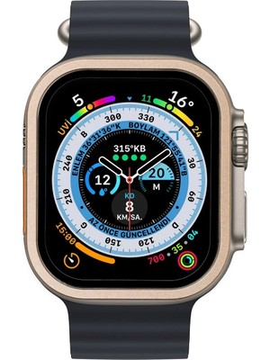Vera Vtc  Apple Watch Ultra 49MM Alüminyum Kasa Cam Ekran Koruyucu - Gold 965874