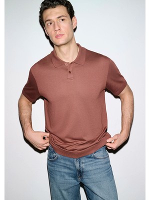 Mavi Kahverengi (Tencel™) Modal Karışımlı Polo Tişört 0613163-70250