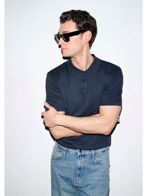 Mavi Lacivert (Tencel™) Modal Karışımlı Polo Tişört 0613163-83699