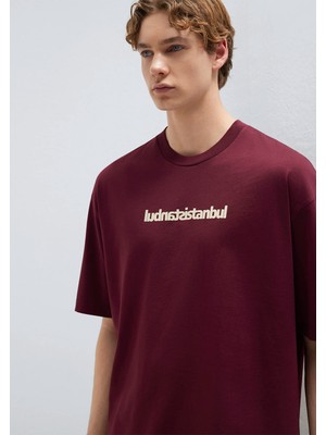 Mavi Istanbul Baskılı Bordo Tişört 0613591-70426