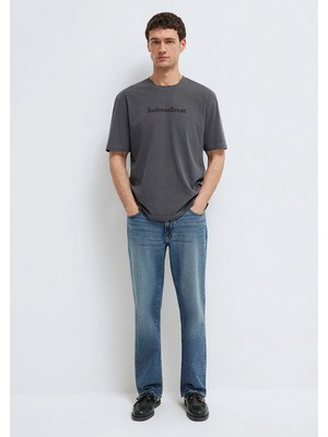 Mavi Istanbul Baskılı Antrasit Tişört 0613594-80106