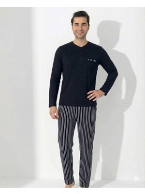 Ang Butik Boyraz 0405 Erkek Uzun Kol Pijama Takımı