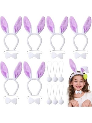 Vera Vtc Lila Mor Tavşan Kulak Papyon Kuyruk 3 Lü Parti Seti 965874