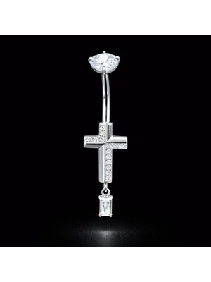 Rupen Kraft Işıl Işıl Sallantılı Haç Model Göbek Piercingi Haç Piercing