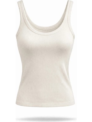 5in1Canpolat Ekru Fitilli U Yaka Atlet 251002