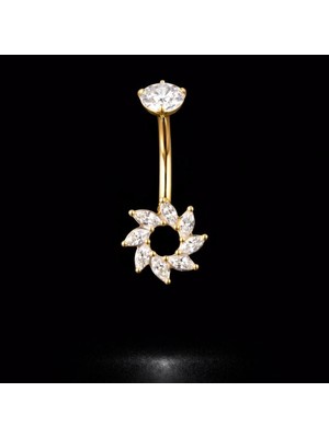 Rupen Kraft Işıl Işıl Ziirkon Taşlı Güneş Model Göbek Piercingi