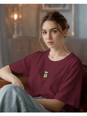 Muhtar Store Shih Tzu Köpek Baskılı Unisex Oversize Tişört – Minimal Sevimli Shih Tzu Tasarım