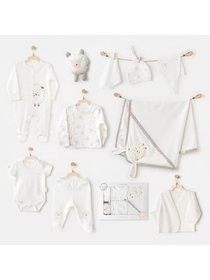 isiltikidsmoda AC25561 Newborn Set Tinny Ships 10'lu Hastane Çıkışı Ekru
